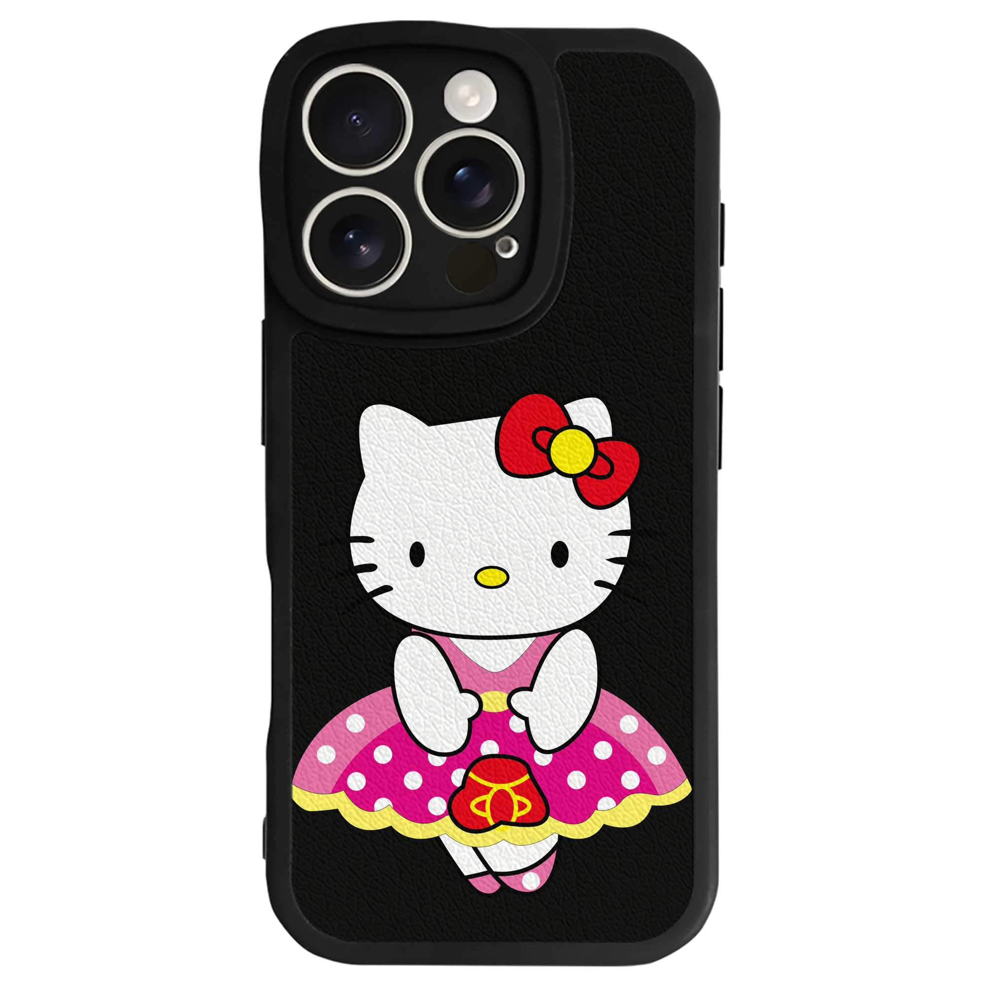 （画像用） Hello Kitty ハローキティ 【iPhone 16シリーズ対応】シリコンスマホケース（レザー調） 材質：シリコン